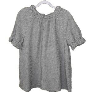 La Petite Alice Handmade Linen Layla Oversized Tunic Striped Blouse Top XL/XXL